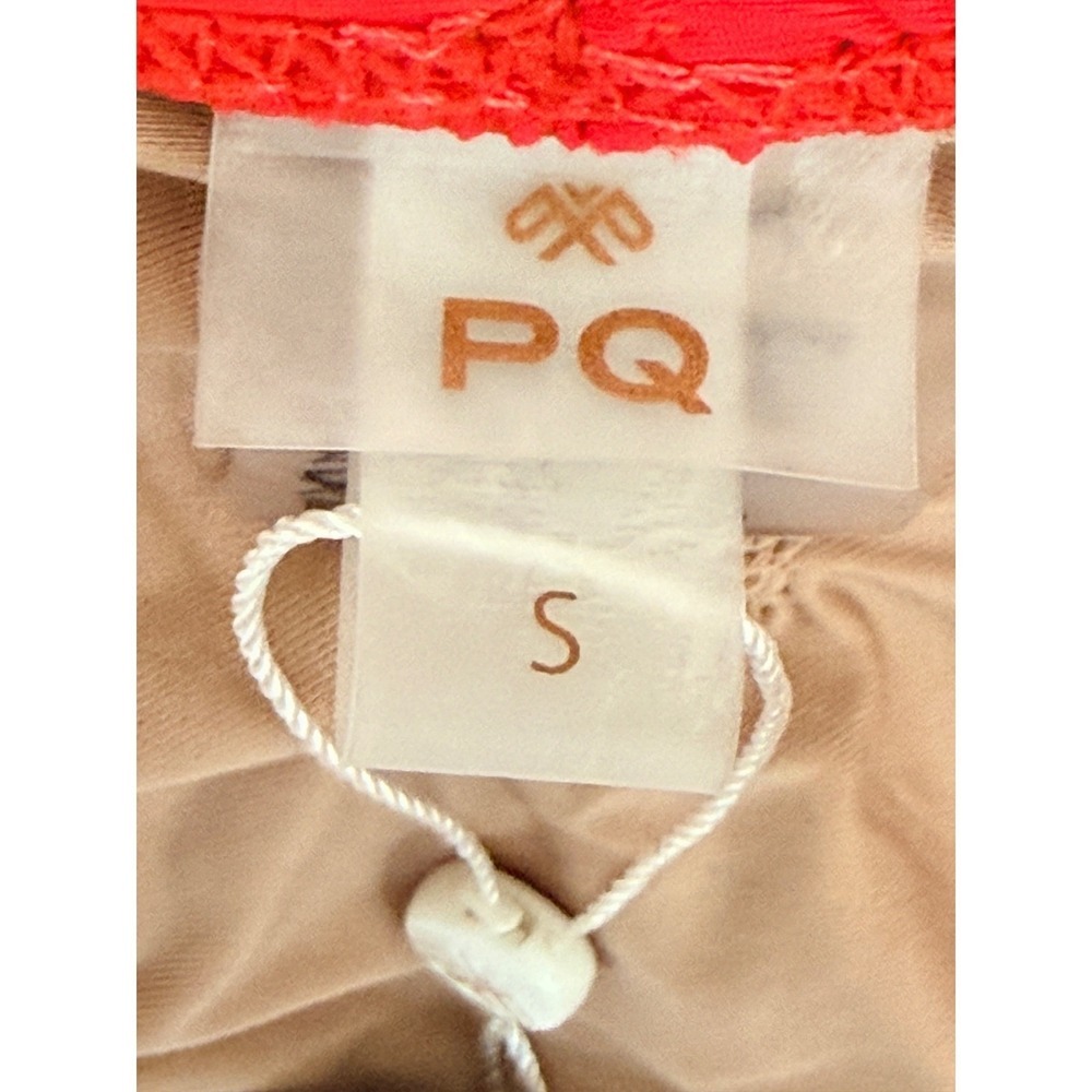 PQ Swim Avalon Stitched Tie Teeny Bikini Bottom Red Pink Orange AVA-650T Small - Picture 9 of 9